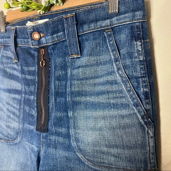MADEWELL RIVET & THREAD EXTRA HIGH KICK OUT JEANS EXPOSED HEM EDITION SIZE 28 - Picture 6 of 8